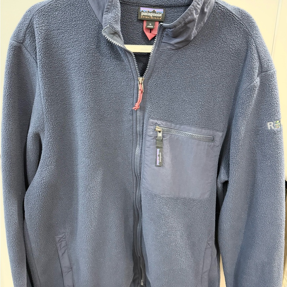 Patagonia Men’s Synchilla- Blue Full-Zip Fleece Jacket